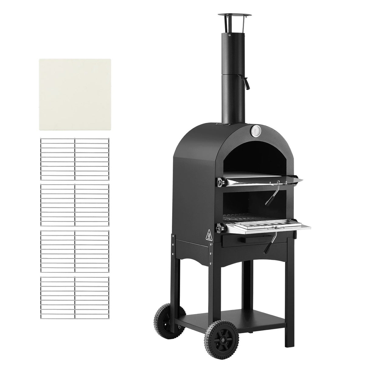 Outdoor Pizza Oven, 12" Pellet Fire Ovens, 2-Layer Pizza Oven Wood Fired - Flavour Fushion Cooking Shop