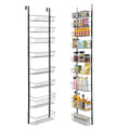 Over the Door Pantry Organizer, 9-Tier Pantry Organization and Storage, Heavy-Duty Steel Hanging Spice Rack, Adjustable Wall Seasoning Shelves, for Home Kitchen Laundry Room Bathroom, Black