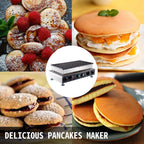 50PCS Mini Dutch Pancake Maker, Non-stick Stainless Steel Dorayaki Baker, 1800W