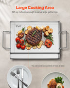 Stainless Steel Griddle, 17x13 inch Universal Flat Top Rectangular Plate