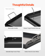 Carbon Steel Griddle, 24x16 inch Universal Flat Top Rectangular Plate