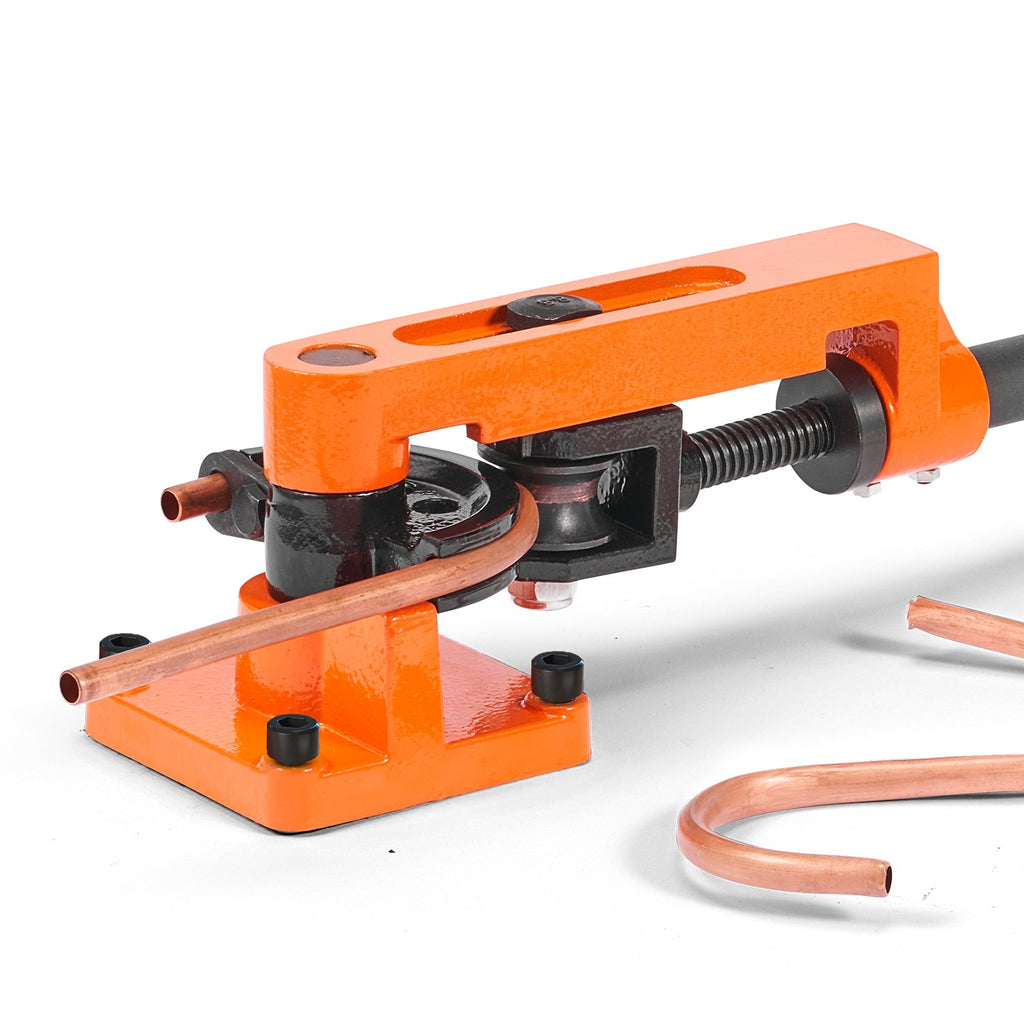 Pipe Tube Bender, 3/8" to 1" OD Manual Pipe Tube Bender with 7 Bending Dies, 180° Copper Aluminum Pipes Bending Tools for HVAC Air Conditioning Refrigerator Auto Repair