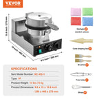 Electric Ice Cream Cone Maker, Commercial 1230W Waffle Cone Machine