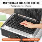 Commercial Waffle Maker, 10PCS Rectangle Waffle Baker Machine, 1550W