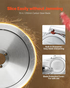 Commercial Meat Slicer, 240W Electric Deli Food Slicer with 250mm Carbon Steel Blade