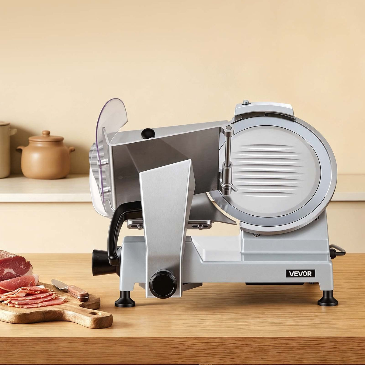 Commercial Meat Slicer, 240W Electric Deli Food Slicer with 250mm Carbon Steel Blade - Flavour Fushion Cooking Shop