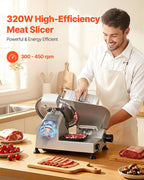Commercial Meat Slicer, 320W Electric Deli Food Slicer with 300mm Carbon Steel Blade