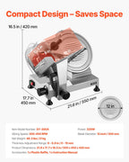 Commercial Meat Slicer, 320W Electric Deli Food Slicer with 300mm Carbon Steel Blade