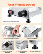Commercial Meat Slicer, 320W Electric Deli Food Slicer with 300mm Carbon Steel Blade