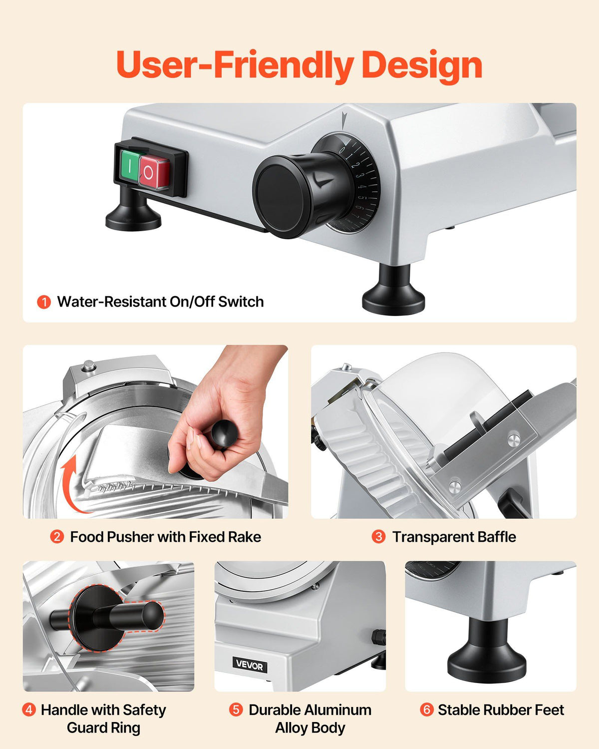 Commercial Meat Slicer, 320W Electric Deli Food Slicer with 300mm Carbon Steel Blade - Flavour Fushion Cooking Shop