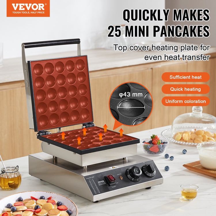 1700W Commercial Mini Pancake Maker with Precision Control - Flavour Fushion Cooking Shop