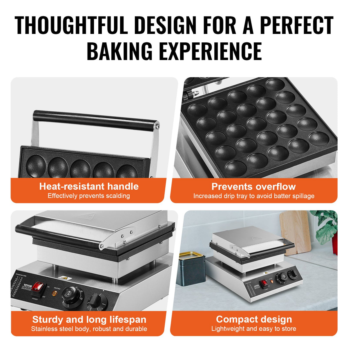 1700W Commercial Mini Pancake Maker with Precision Control - Flavour Fushion Cooking Shop