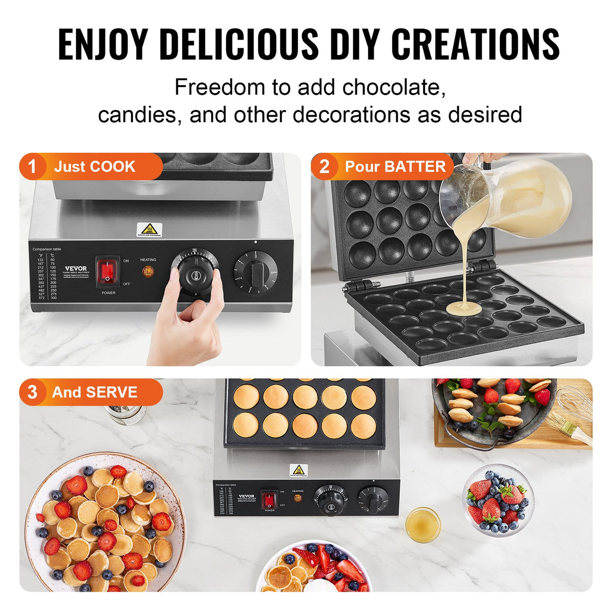 1700W Commercial Mini Pancake Maker with Precision Control - Flavour Fushion Cooking Shop
