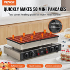 1700W Dual-Control Non-Stick Dutch Pancake Maker for Perfect Waffles