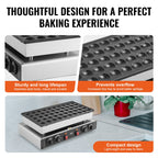1700W Dual-Control Non-Stick Dutch Pancake Maker for Perfect Waffles