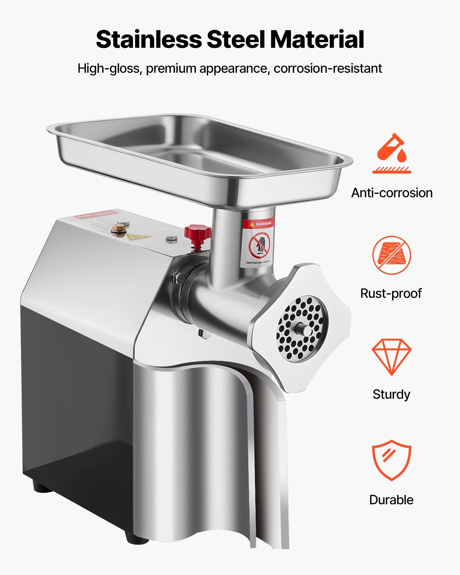 Commercial Electric Meat Grinder 9.2 Lbs/Min Sausage Stuffer Maker Kitchen