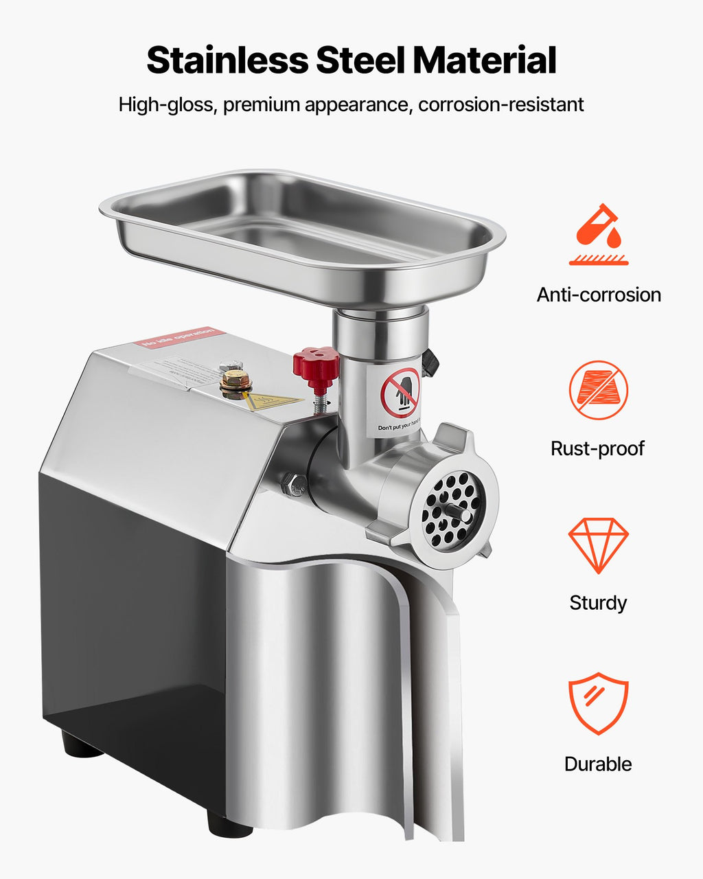 Commercial Electric Meat Grinder 4.5 Lbs/Min Sausage Stuffer Maker Kitchen