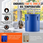 Fryer Grease Bucket, 22.7L Oil Disposal Caddy Carbon Steel Fryer Oil Bucket with Rust-Proof Coating, Oil Transport Container with Lid, Lock Clips