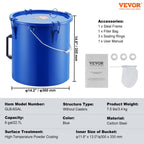Fryer Grease Bucket, 22.7L Oil Disposal Caddy Carbon Steel Fryer Oil Bucket with Rust-Proof Coating, Oil Transport Container with Lid, Lock Clips