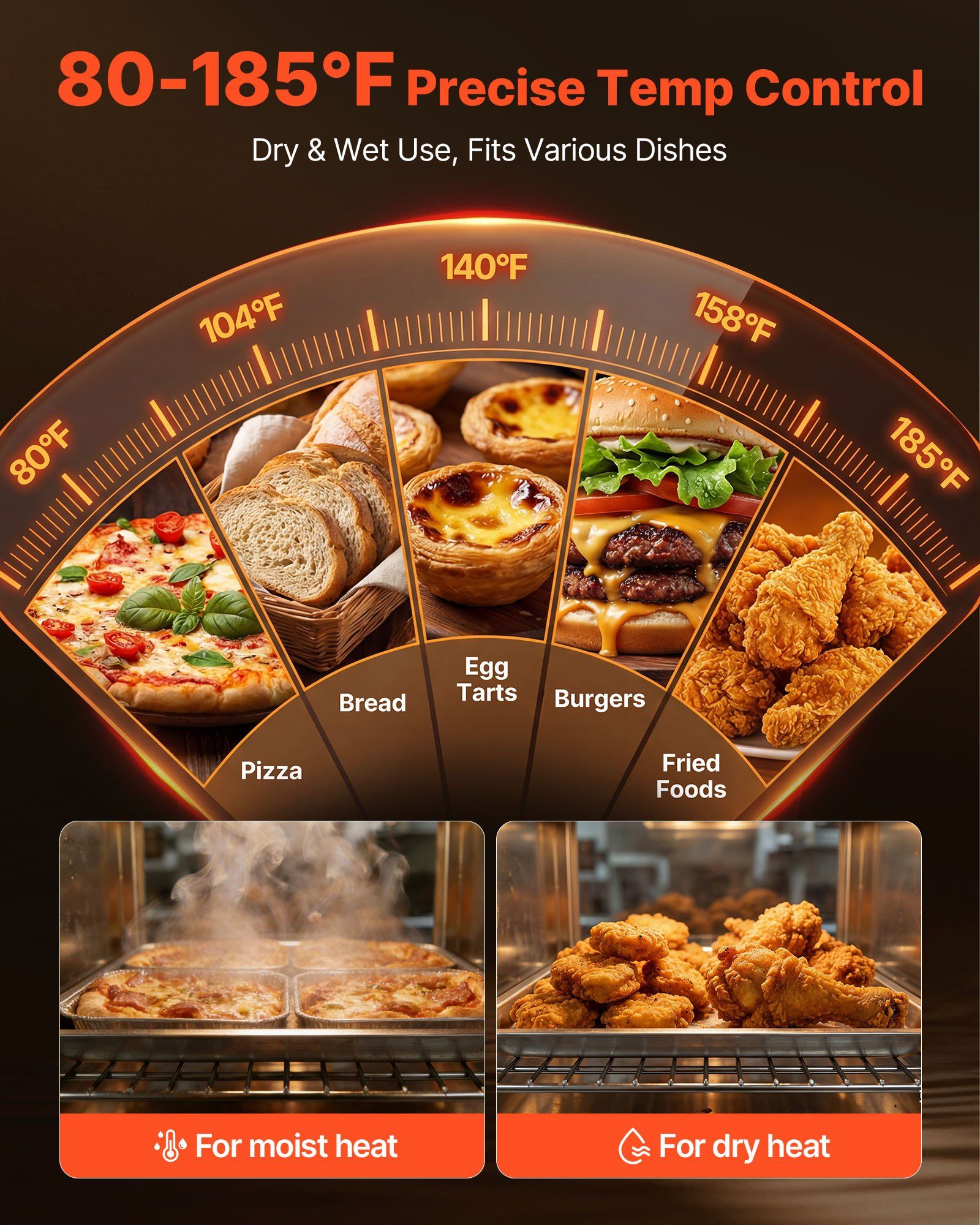 Electric Hot Box Food Warmer, 4-Tier Commercial Warming Cabinet with Water Tray, Single-Door and Adjustable Shelves, Stainless Steel Food Warmer Cabinet, for Restaurant, Kitchen, Pizza, Chicken