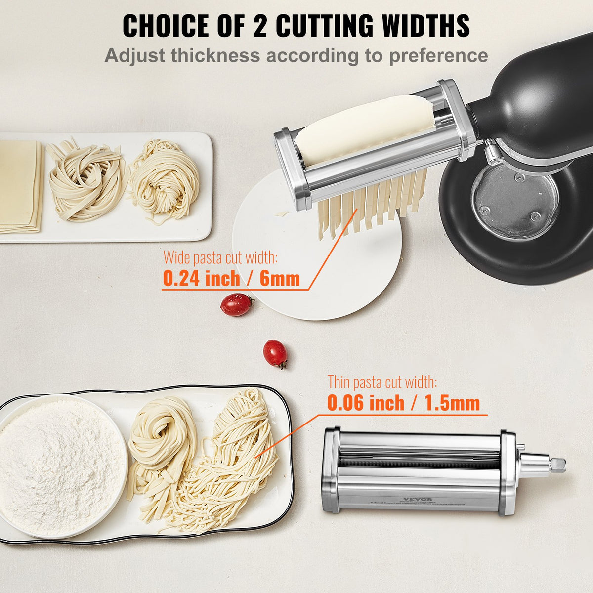 3Pcs Pasta Attachment for KitchenAid Stand Mixer Pasta Roller Cutter Set - Flavour Fushion Cooking Shop