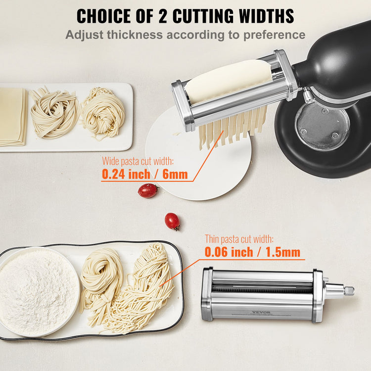 3Pcs Pasta Attachment for KitchenAid Stand Mixer Pasta Roller Cutter Set - Flavour Fushion Cooking Shop