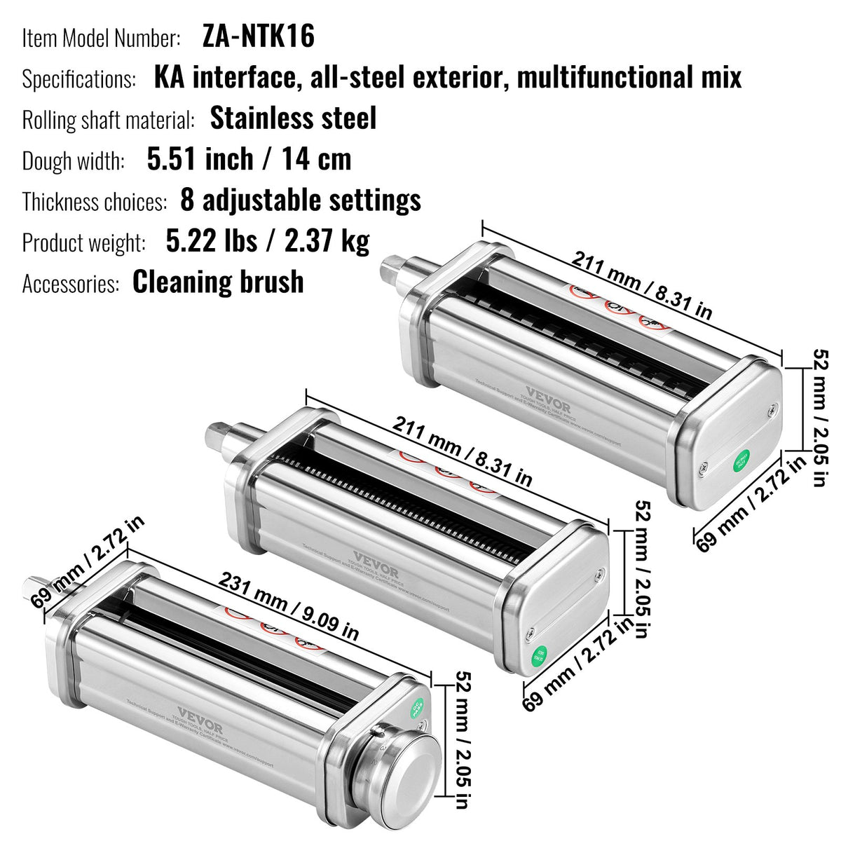 3Pcs Pasta Attachment for KitchenAid Stand Mixer Pasta Roller Cutter Set - Flavour Fushion Cooking Shop