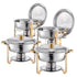 Chafing Dish Buffet Set, 5 Qt 4 Pack, Stainless Steel Chafer with 4 Full Size Pans, Gold - Flavour Fushion Cooking Shop