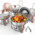 Chafing Dish Buffet Set, 5 Qt 4 Pack, Stainless Steel Chafer with 4 Full Size Pans, Rose Gold - Flavour Fushion Cooking Shop