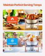 Chafing Dish Buffet Set, 5 Qt 4 Pack, Stainless Steel Chafer with 4 Full Size Pans, Rose Gold