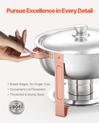 Chafing Dish Buffet Set, 5 Qt 4 Pack, Stainless Steel Chafer with 4 Full Size Pans, Rose Gold