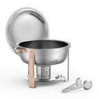Chafing Dish Buffet Set, 5 Qt 4 Pack, Stainless Steel Chafer with 4 Full Size Pans, Rose Gold