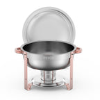 Chafing Dish Buffet Set, 5 Qt 4 Pack, Stainless Steel Chafer with 4 Full Size Pans, Rose Gold