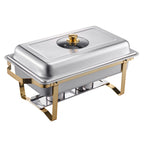 Chafing Dish Buffet Set, 4 Qt 2 Pack, Stainless Steel Chafer with 4 Half Size Pans,