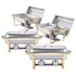 Chafing Dish Buffet Set, 8 Qt 4 Pack, Stainless Steel Chafer with 2 Full Size and 4 Half Size Pans, Gold - Flavour Fushion Cooking Shop