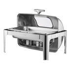Roll Top Chafing Dish Buffet Complete Set, 9 Qt 1 Pack Stainless Steel Chafer