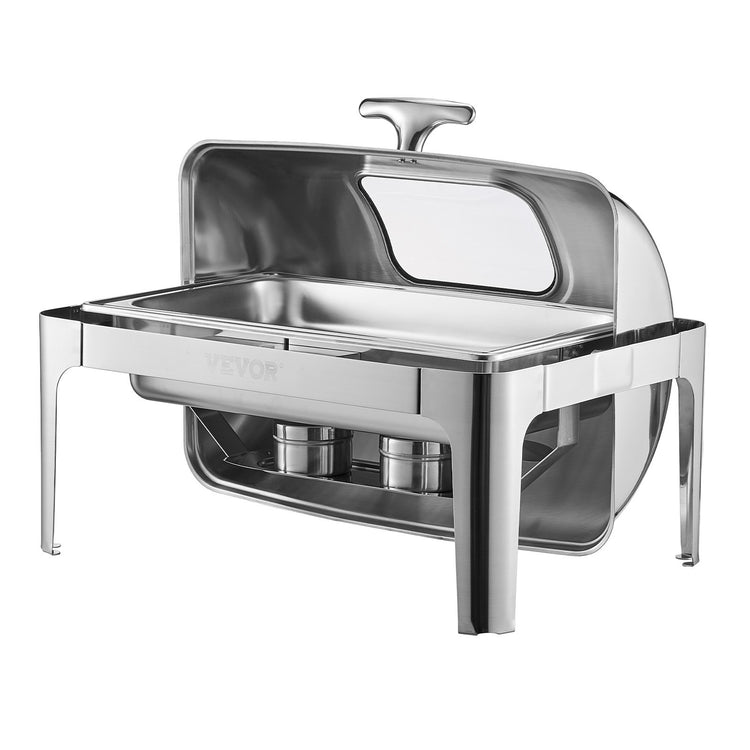 Roll Top Chafing Dish Buffet Complete Set, 9 Qt 1 Pack Stainless Steel Chafer - Flavour Fushion Cooking Shop