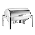 Roll Top Chafing Dish Buffet Complete Set, 9Qt Stainless Steel Chafer with Full Size Pan
