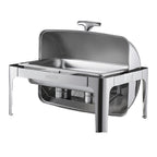 Roll Top Chafing Dish Buffet Complete Set, 9Qt Stainless Steel Chafer with Full Size Pan