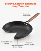 3-Piece Cast Iron Skillet Set 205, 265 & 310mm – Black