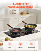 3-Piece Cast Iron Skillet Set 205, 265 & 310mm – Black