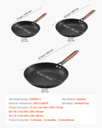 3-Piece Cast Iron Skillet Set 205, 265 & 310mm – Black