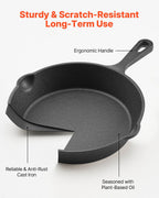 Cast Iron Skillet, 4 Pcs Frying Pan Set (155, 205, 260, 305 mm), Skillet