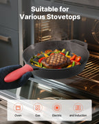 Cast Iron Skillet, 4 Pcs Frying Pan Set (155, 205, 260, 305 mm), Skillet