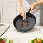 Cast Iron Skillet, 4 Pcs Frying Pan Set (155, 205, 260, 305 mm), Skillet