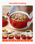 Enameled Cast Iron Dutch Oven 5.7L – Red