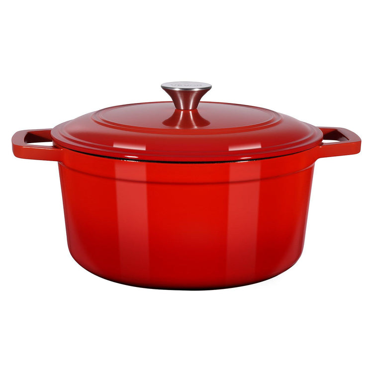 Enameled Cast Iron Dutch Oven 5.7L – Red - Flavour Fushion Cooking Shop