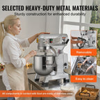Commercial Food Mixer, 10L Commercial Stand Mixer with 3 Adjustable Speeds, 550W