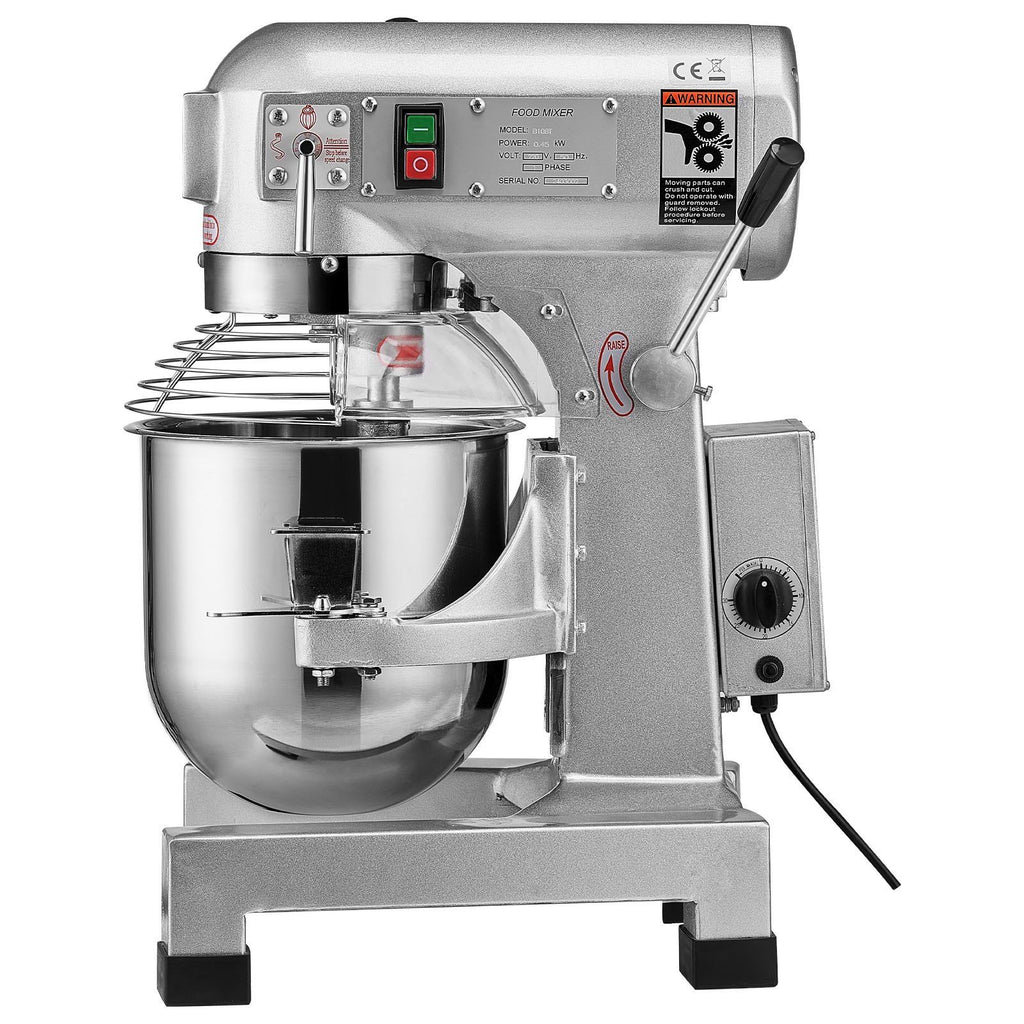 Commercial Food Mixer, 10L Commercial Stand Mixer with 3 Adjustable Speeds, 550W Dough Mixer with Stainless Steel Bowl and 3 Mixing Attachments, Ideal for Restaurant, Bakery, Pastry shop, Cafe