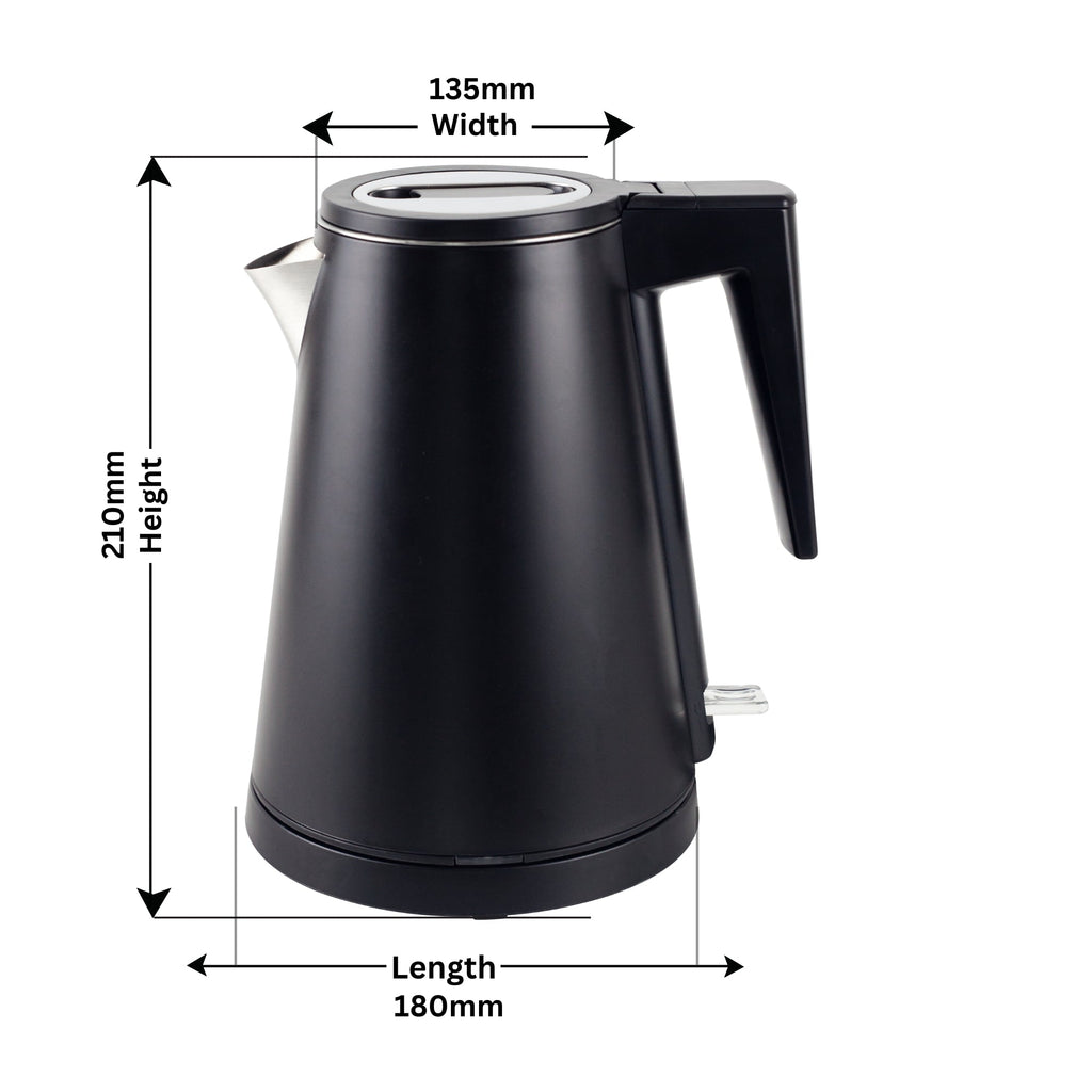 0.8L Stainless Steel Kettle - Black
(Double Layer)